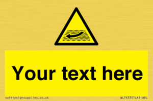 Custom Warning strong river flows